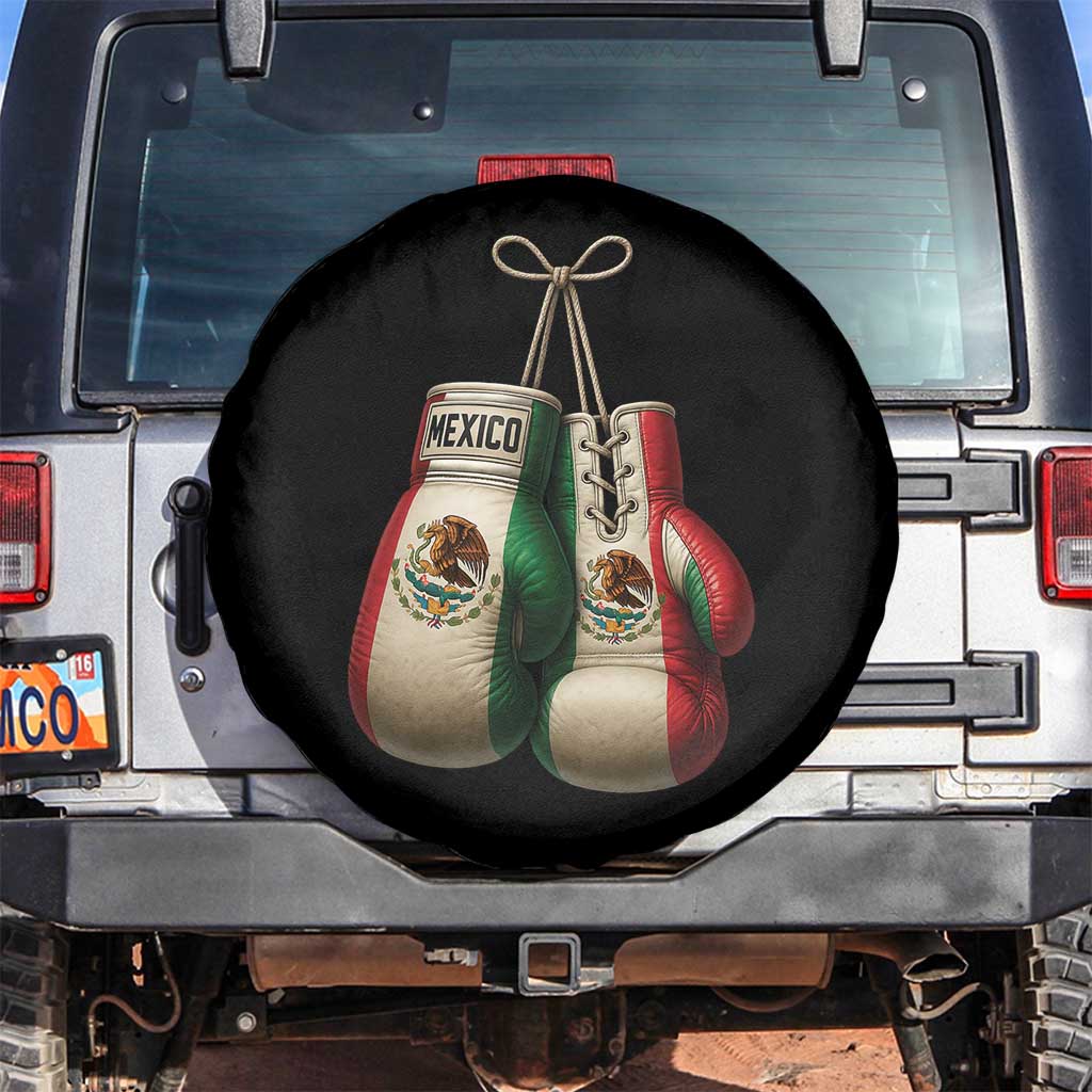 Mexican Boxing Gloves Spare Tire Cover Retro Vintage Mexico Flag Boxer