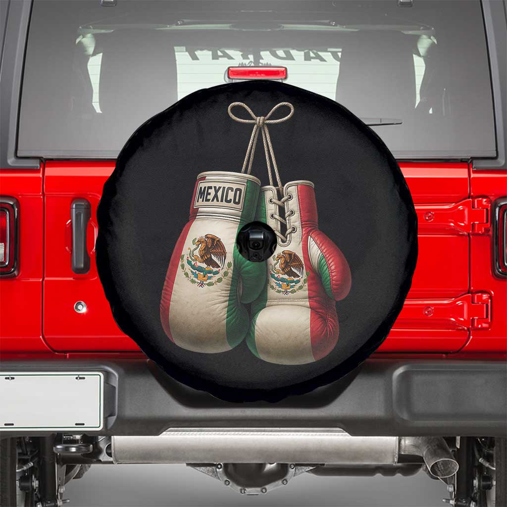 Mexican Boxing Gloves Spare Tire Cover Retro Vintage Mexico Flag Boxer