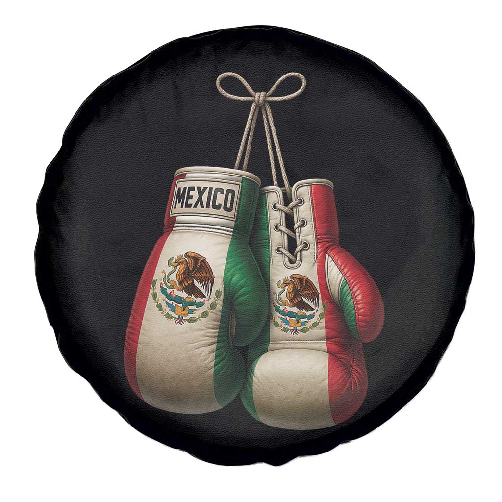 Mexican Boxing Gloves Spare Tire Cover Retro Vintage Mexico Flag Boxer