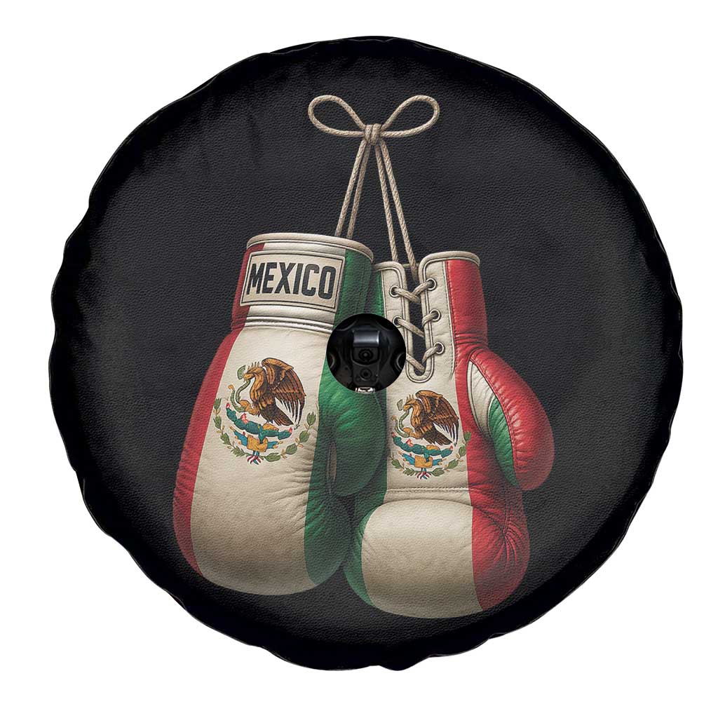 Mexican Boxing Gloves Spare Tire Cover Retro Vintage Mexico Flag Boxer