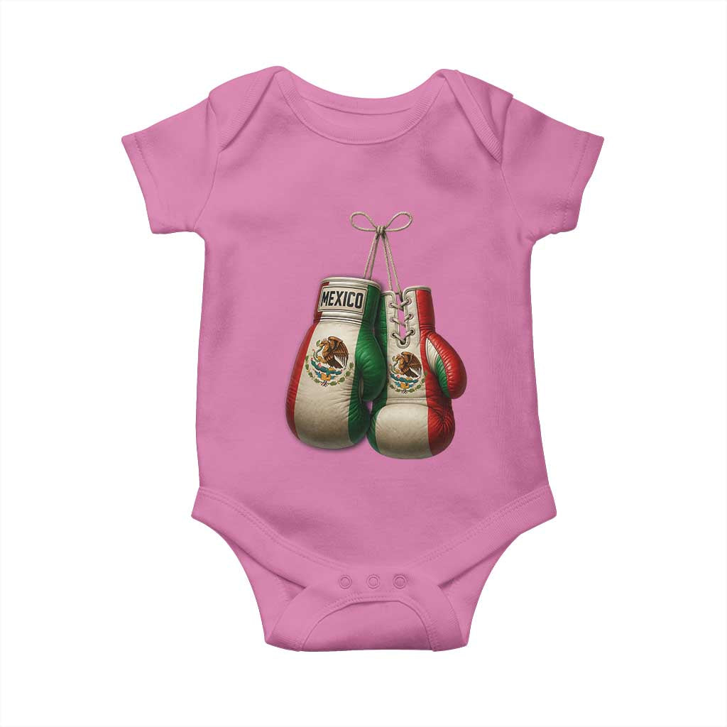 Mexican Boxing Gloves Baby Onesie Retro Vintage Mexico Flag Boxer