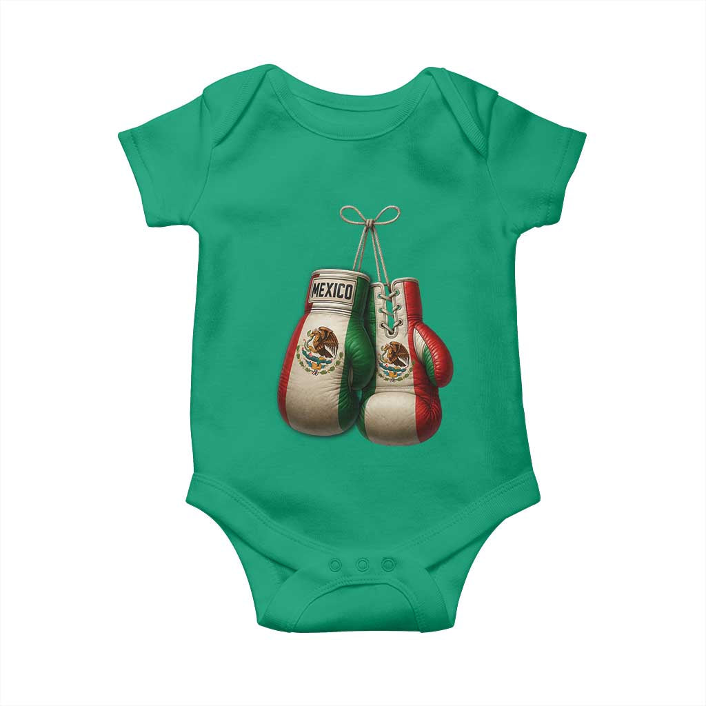 Mexican Boxing Gloves Baby Onesie Retro Vintage Mexico Flag Boxer