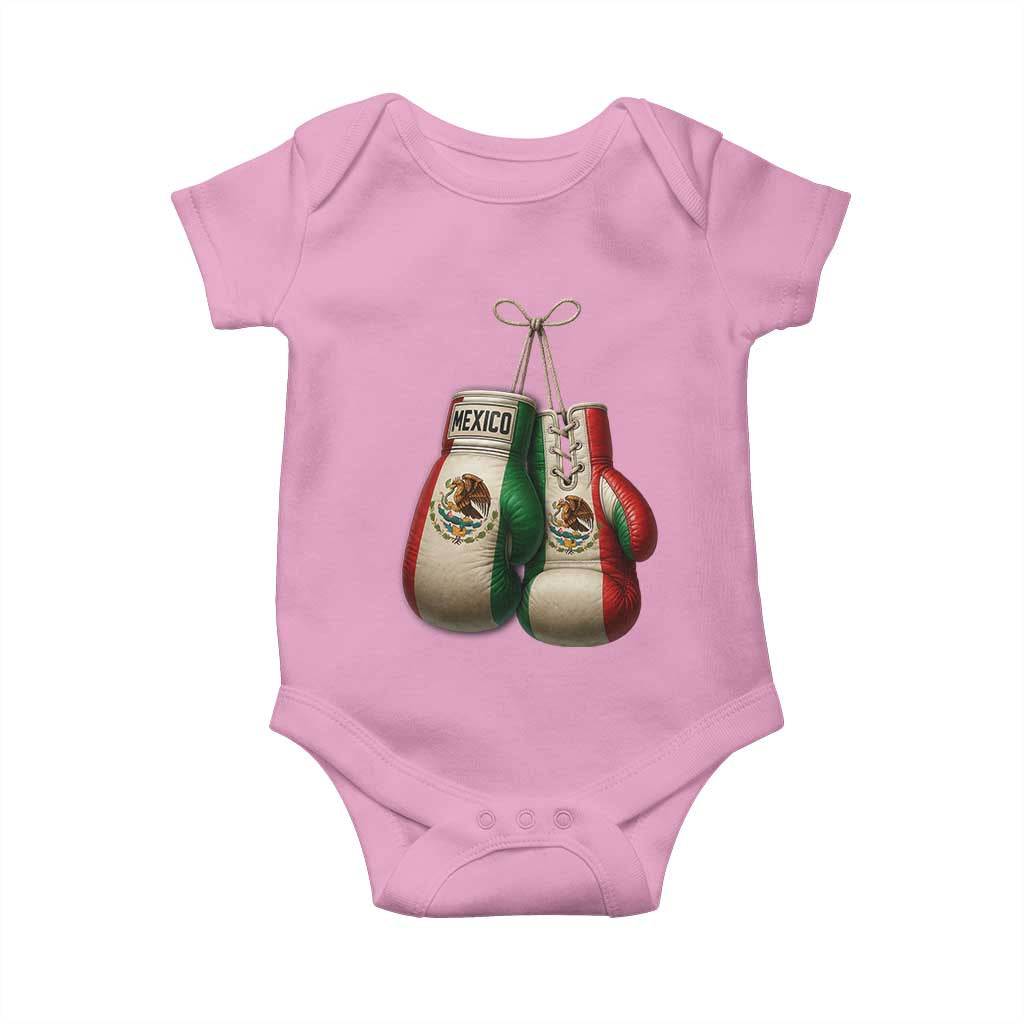 Mexican Boxing Gloves Baby Onesie Retro Vintage Mexico Flag Boxer