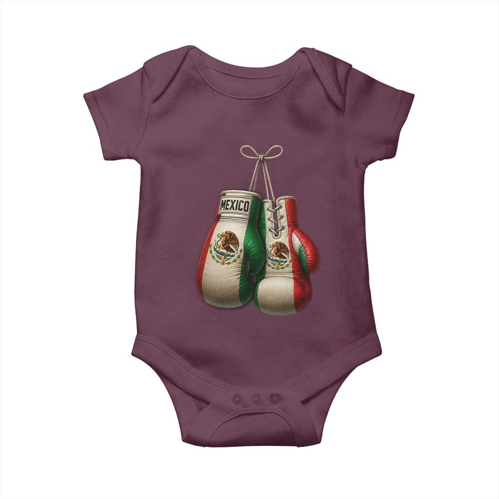 Mexican Boxing Gloves Baby Onesie Retro Vintage Mexico Flag Boxer