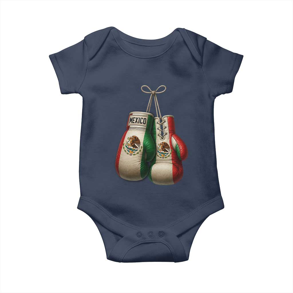 Mexican Boxing Gloves Baby Onesie Retro Vintage Mexico Flag Boxer