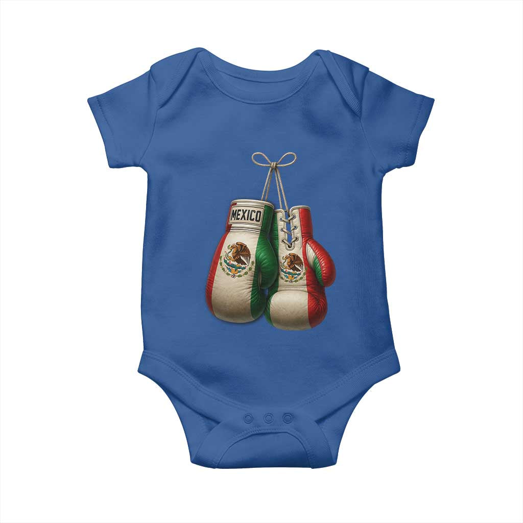 Mexican Boxing Gloves Baby Onesie Retro Vintage Mexico Flag Boxer
