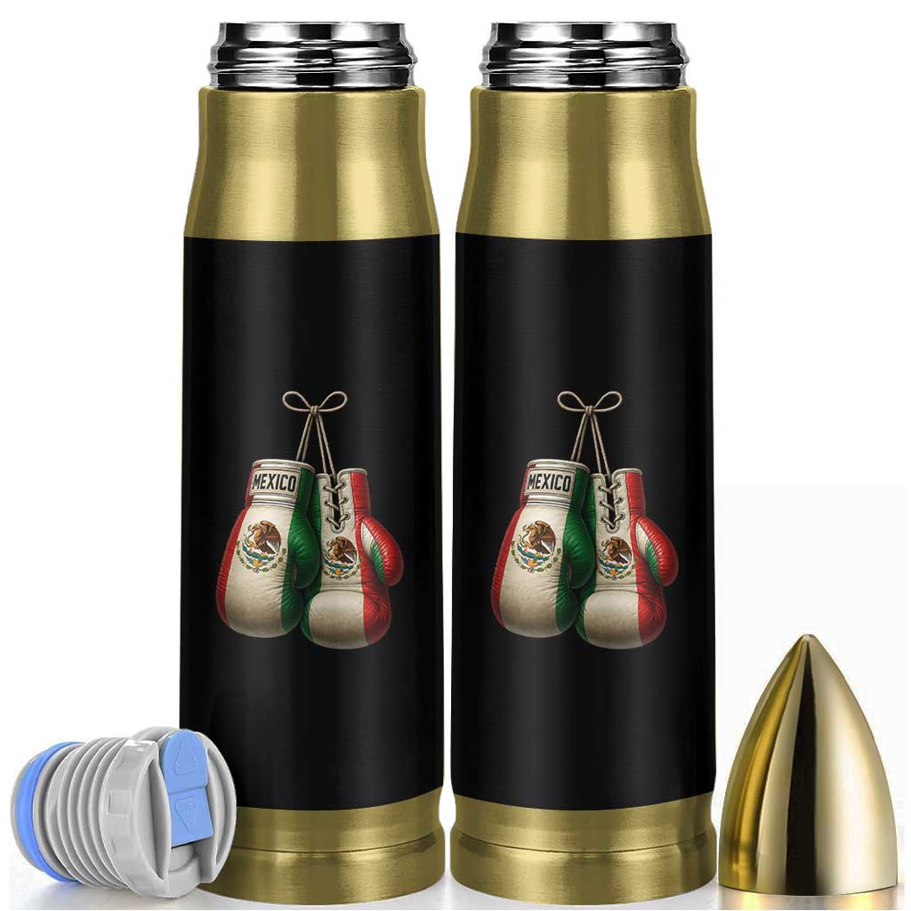 Mexican Boxing Gloves Bullet Tumbler Retro Vintage Mexico Flag Boxer