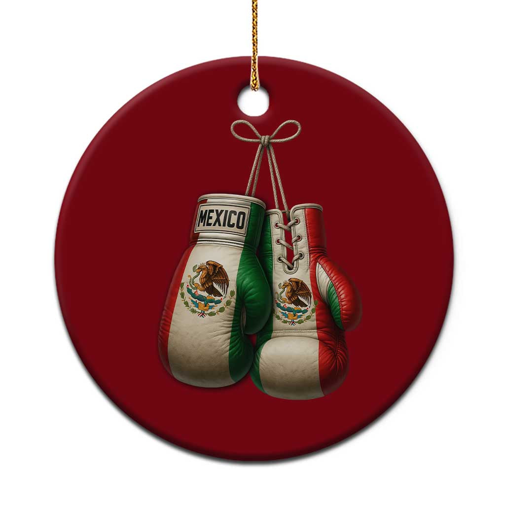 Mexican Boxing Gloves Ceramic Ornament Retro Vintage Mexico Flag Boxer