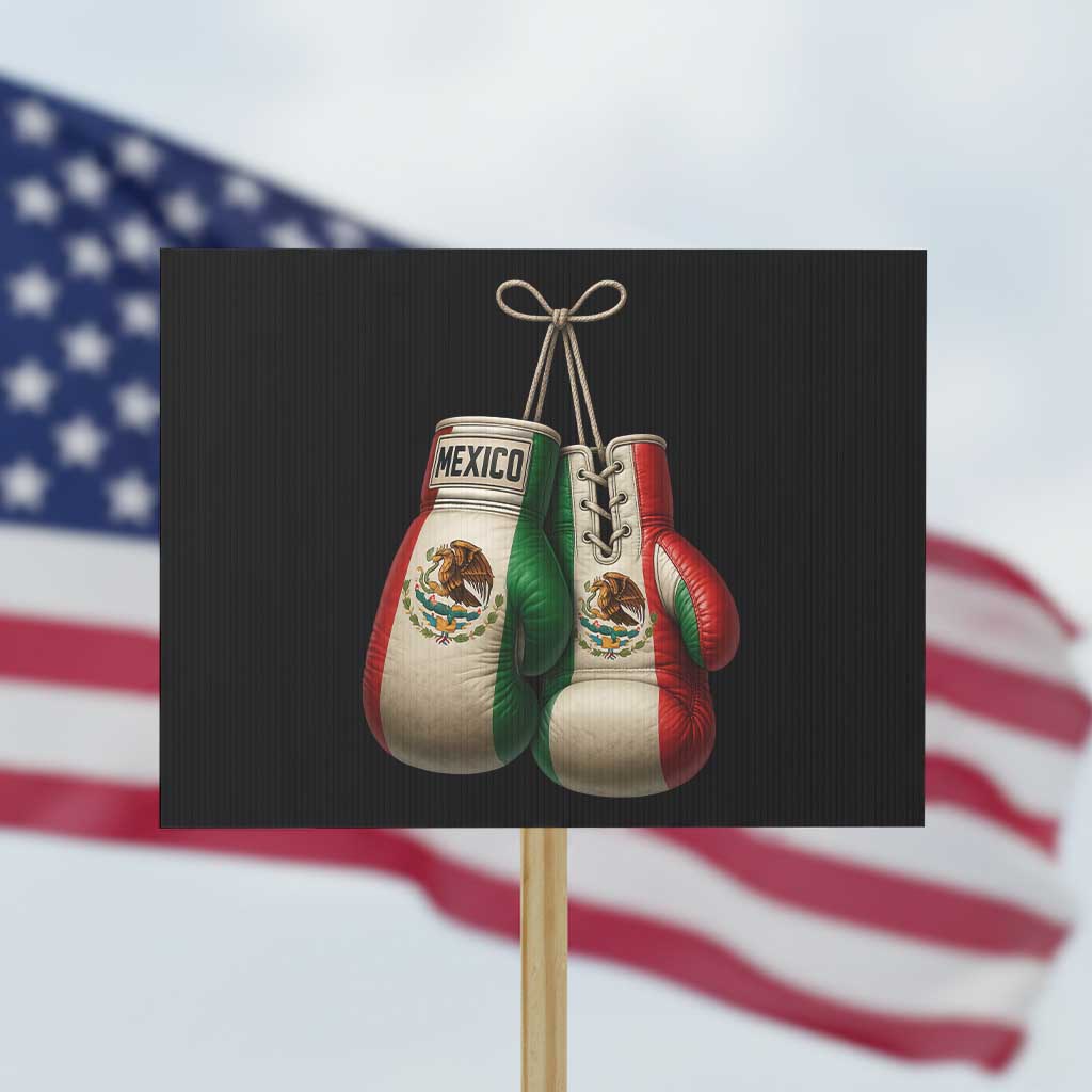 Mexican Boxing Gloves Protest Sign Retro Vintage Mexico Flag Boxer