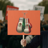 Mexican Boxing Gloves Protest Sign Retro Vintage Mexico Flag Boxer
