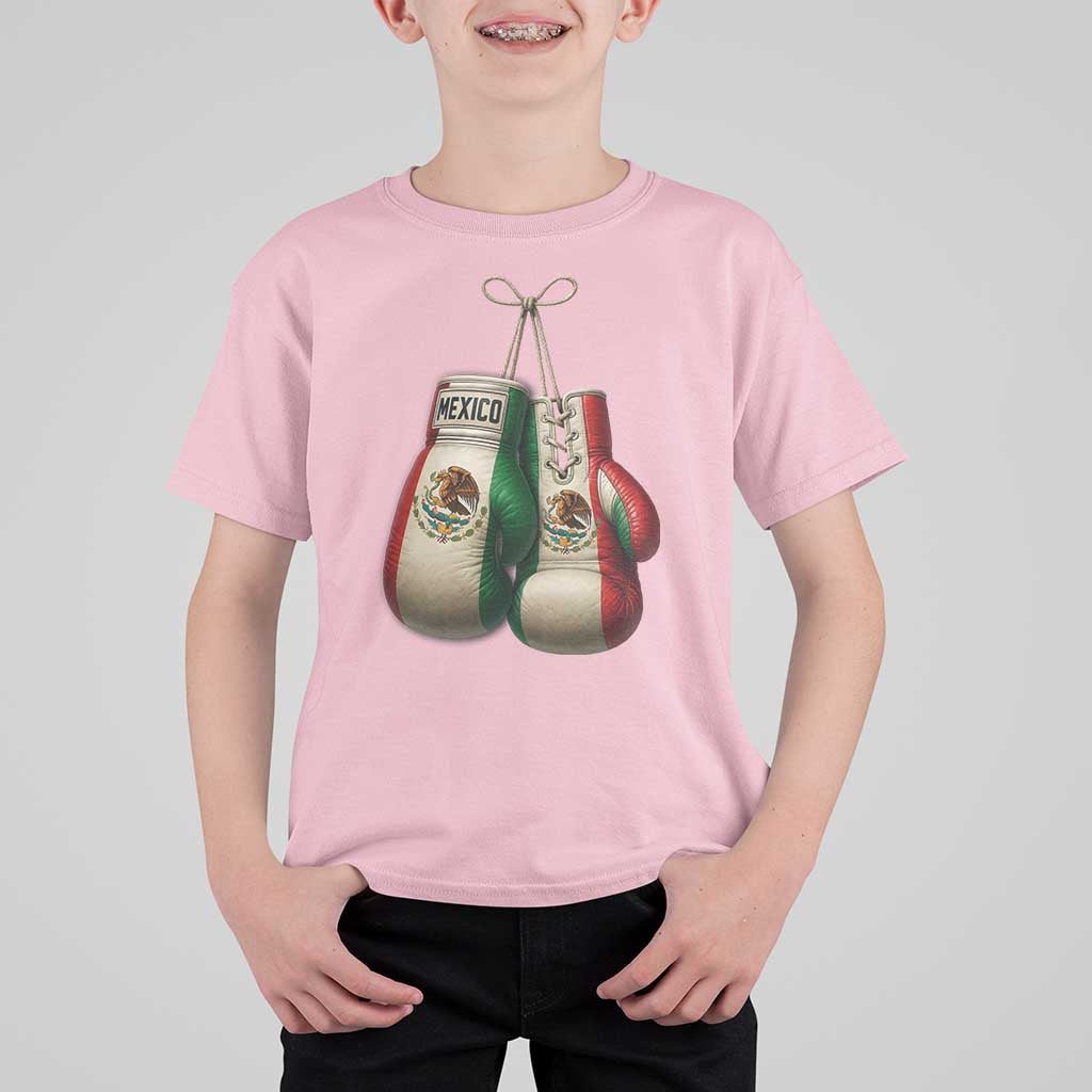 Mexican Boxing Gloves T Shirt For Kid Retro Vintage Mexico Flag Boxer