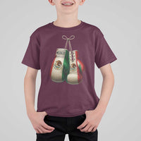 Mexican Boxing Gloves T Shirt For Kid Retro Vintage Mexico Flag Boxer
