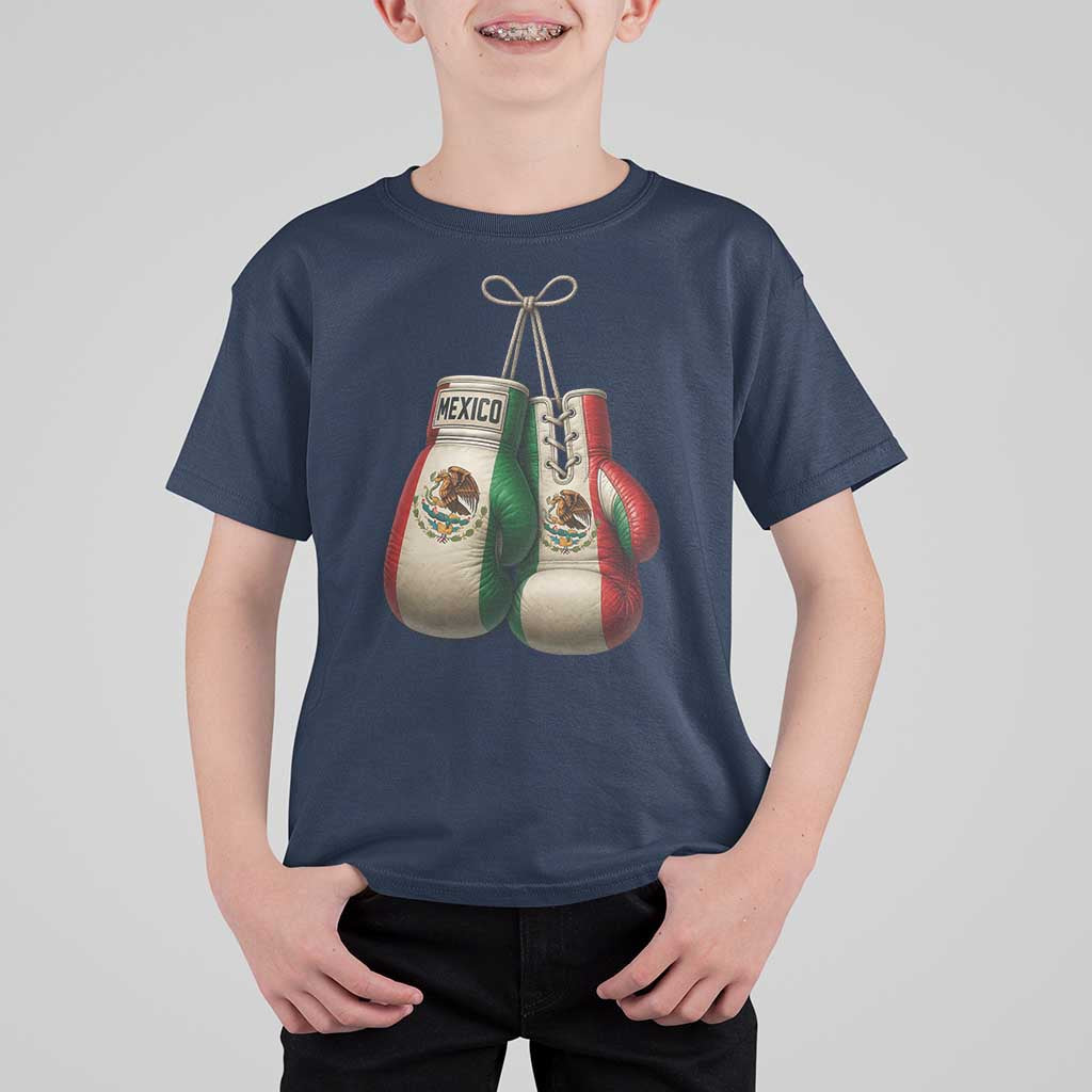 Mexican Boxing Gloves T Shirt For Kid Retro Vintage Mexico Flag Boxer