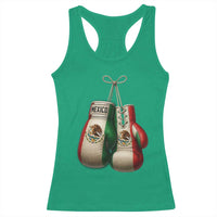 Mexican Boxing Gloves Racerback Tank Top Retro Vintage Mexico Flag Boxer
