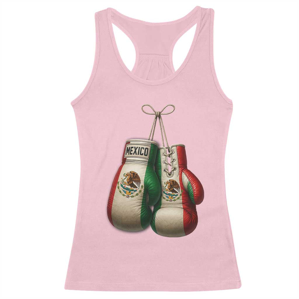 Mexican Boxing Gloves Racerback Tank Top Retro Vintage Mexico Flag Boxer