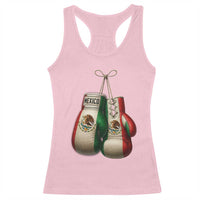 Mexican Boxing Gloves Racerback Tank Top Retro Vintage Mexico Flag Boxer