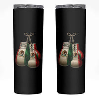 Mexican Boxing Gloves Skinny Tumbler Retro Vintage Mexico Flag Boxer