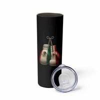 Mexican Boxing Gloves Skinny Tumbler Retro Vintage Mexico Flag Boxer