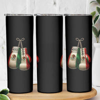 Mexican Boxing Gloves Skinny Tumbler Retro Vintage Mexico Flag Boxer