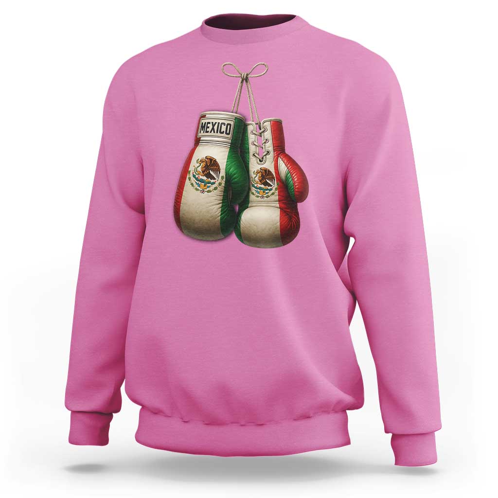 Mexican Boxing Gloves Sweatshirt Retro Vintage Mexico Flag Boxer