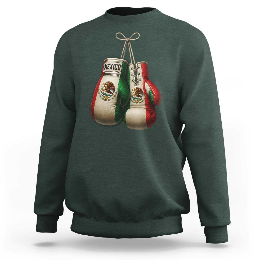Mexican Boxing Gloves Sweatshirt Retro Vintage Mexico Flag Boxer