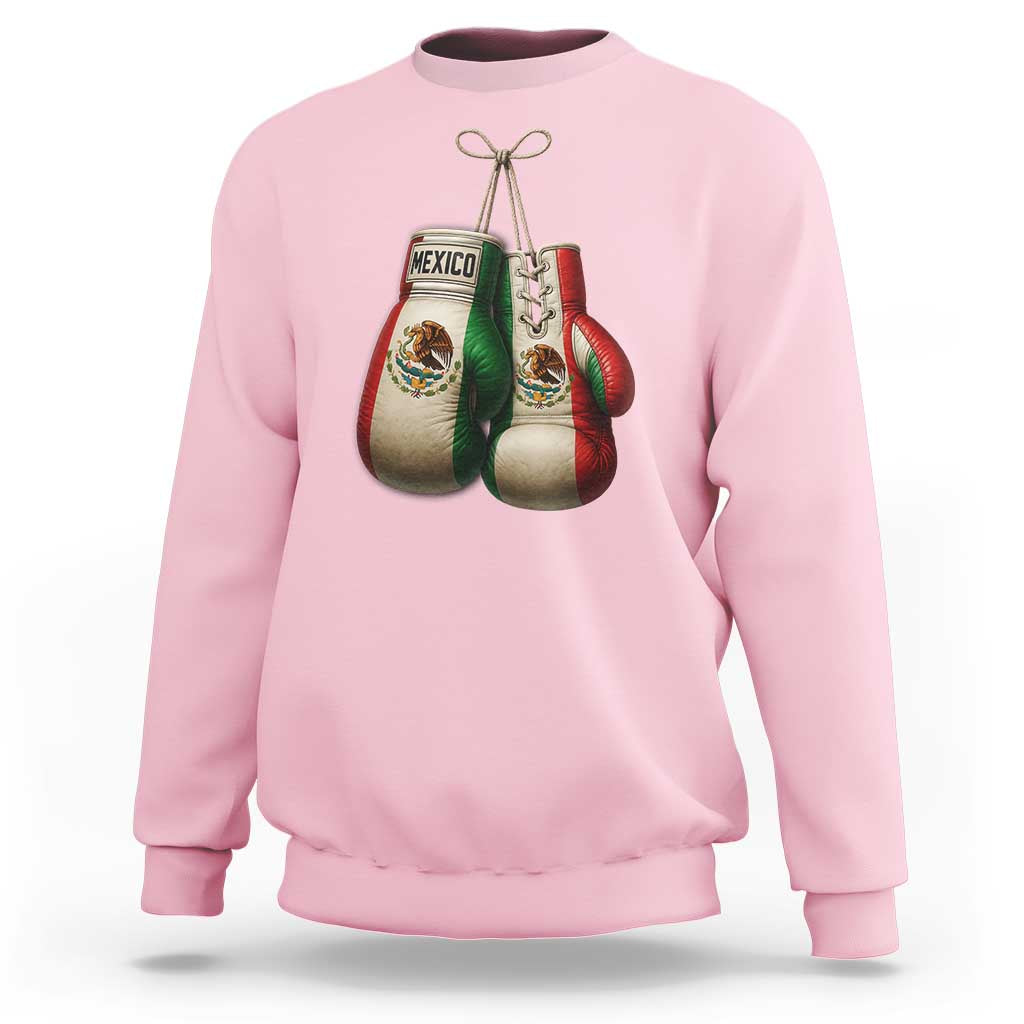 Mexican Boxing Gloves Sweatshirt Retro Vintage Mexico Flag Boxer