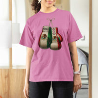 Mexican Boxing Gloves T Shirt For Women Retro Vintage Mexico Flag Boxer