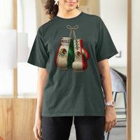 Mexican Boxing Gloves T Shirt For Women Retro Vintage Mexico Flag Boxer