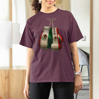 Mexican Boxing Gloves T Shirt For Women Retro Vintage Mexico Flag Boxer