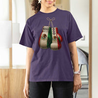 Mexican Boxing Gloves T Shirt For Women Retro Vintage Mexico Flag Boxer