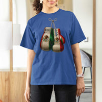 Mexican Boxing Gloves T Shirt For Women Retro Vintage Mexico Flag Boxer