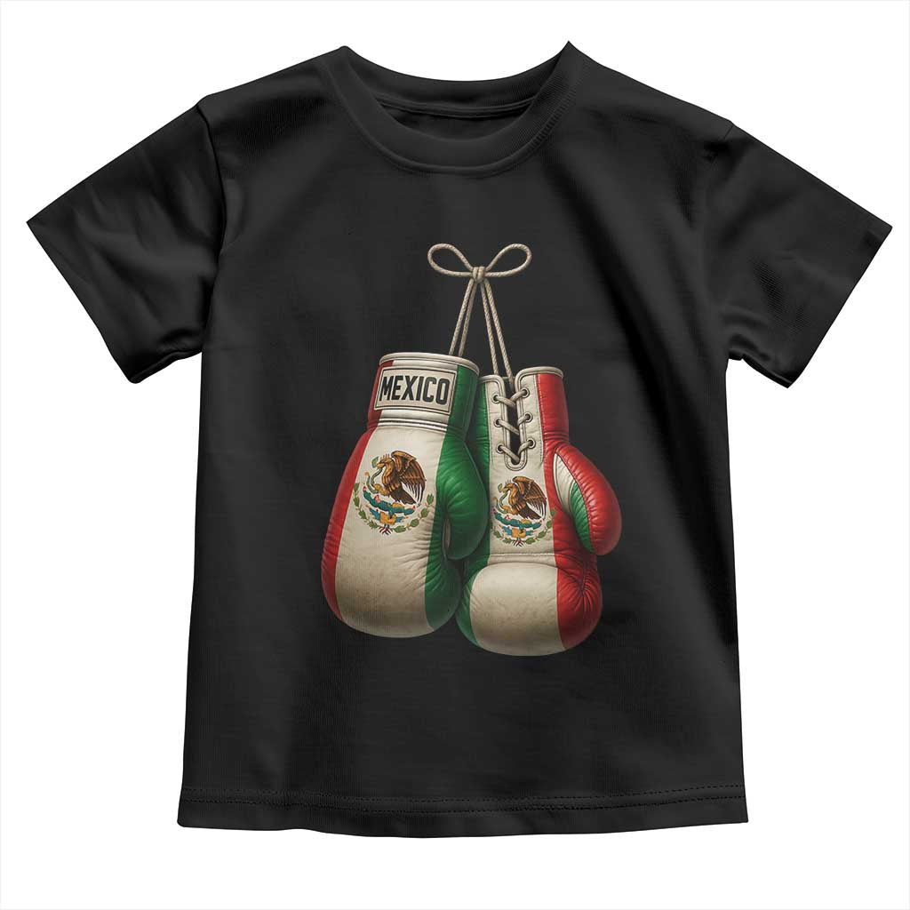 Mexican Boxing Gloves Toddler T Shirt Retro Vintage Mexico Flag Boxer