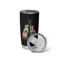 Mexican Boxing Gloves Tumbler Cup Retro Vintage Mexico Flag Boxer