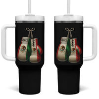 Mexican Boxing Gloves Tumbler With Handle Retro Vintage Mexico Flag Boxer