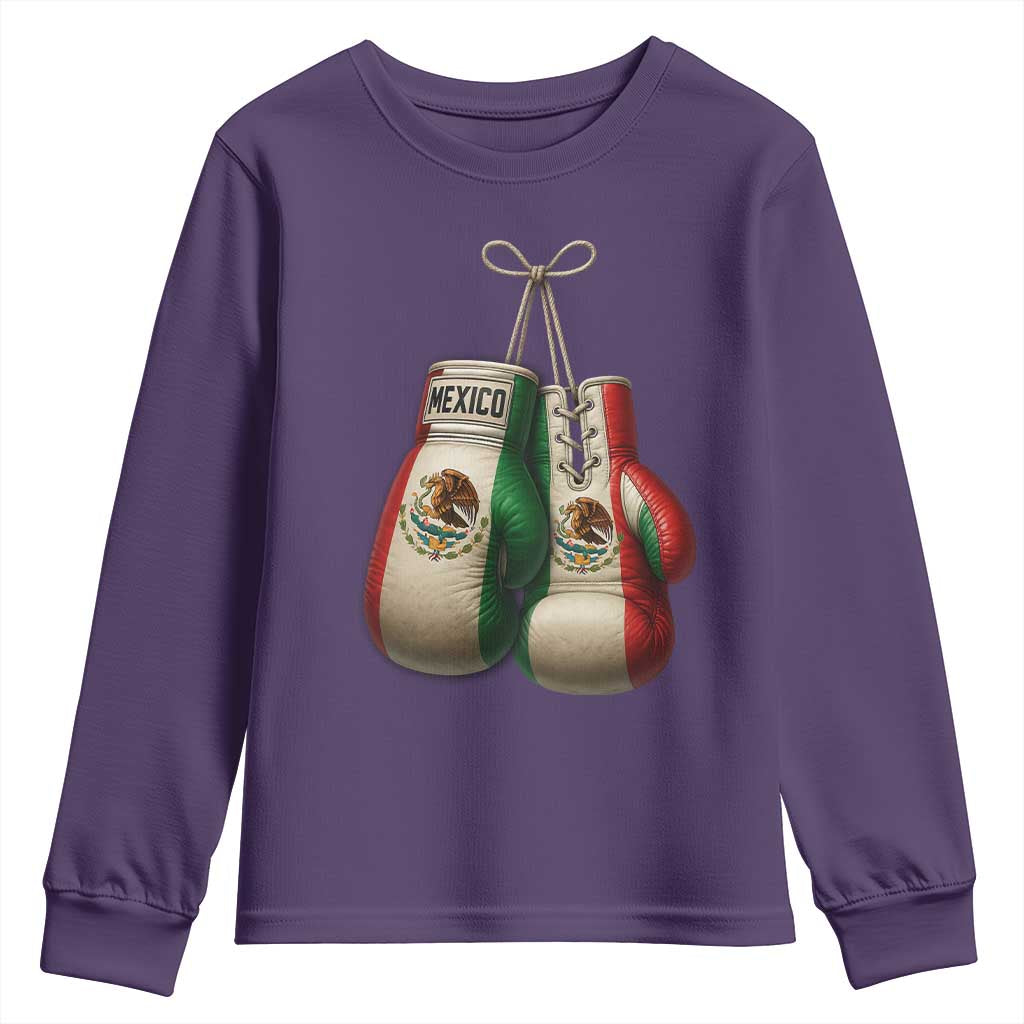 Mexican Boxing Gloves Youth Sweatshirt Retro Vintage Mexico Flag Boxer