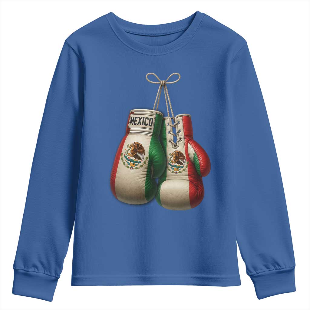 Mexican Boxing Gloves Youth Sweatshirt Retro Vintage Mexico Flag Boxer