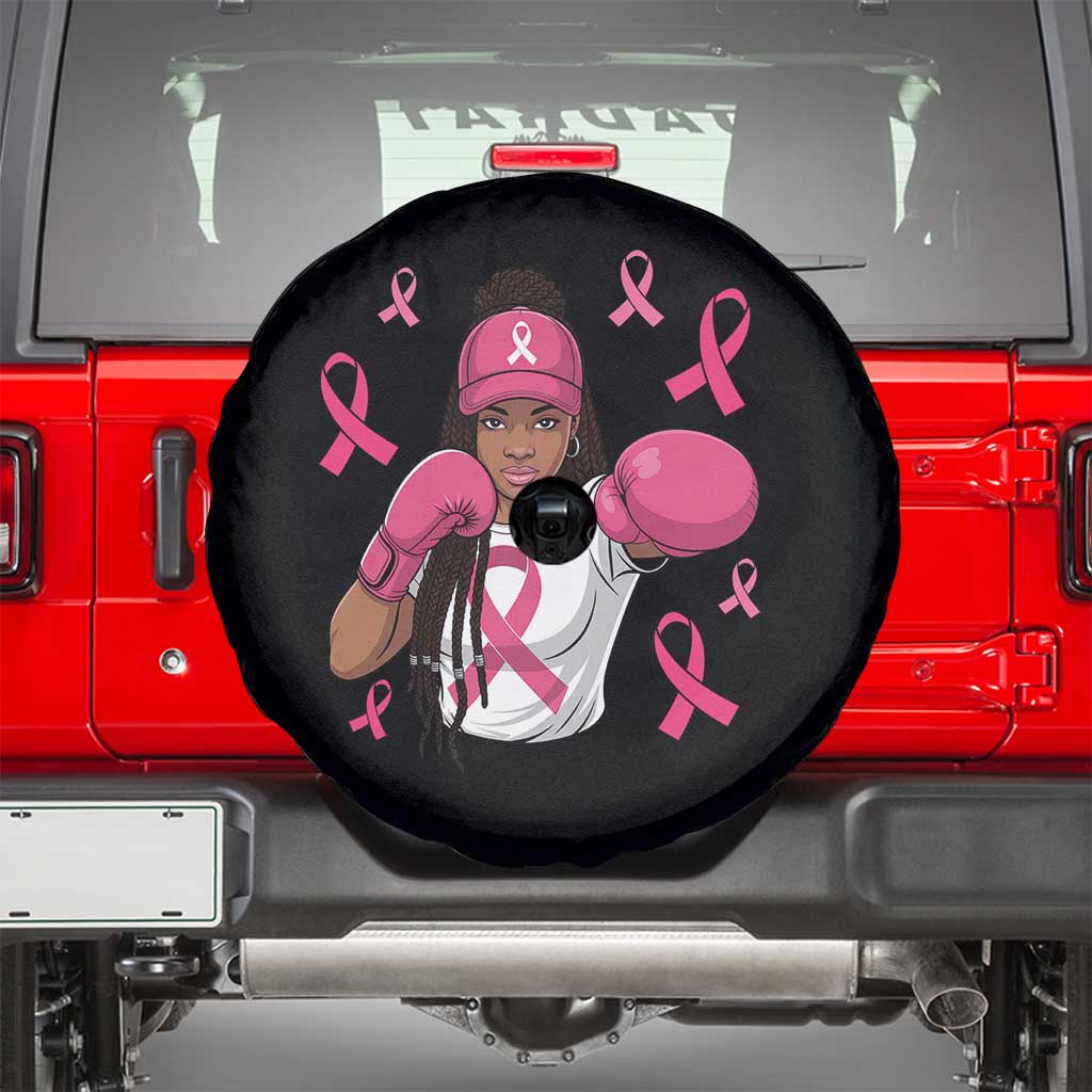 Black Women Fight Breast Cancer Awareness Spare Tire Cover Pink Ribbon African American
