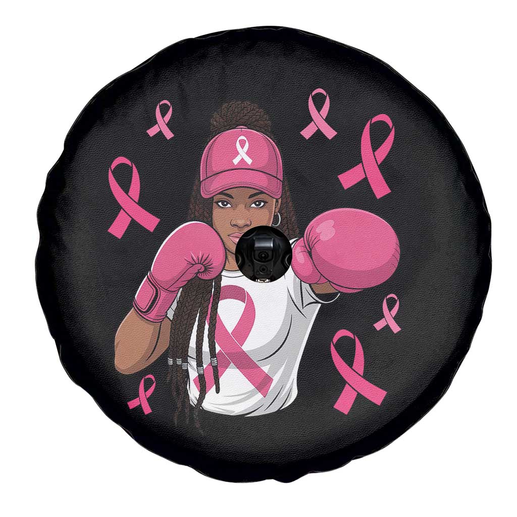 Black Women Fight Breast Cancer Awareness Spare Tire Cover Pink Ribbon African American