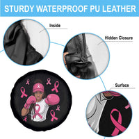 Black Women Fight Breast Cancer Awareness Spare Tire Cover Pink Ribbon African American
