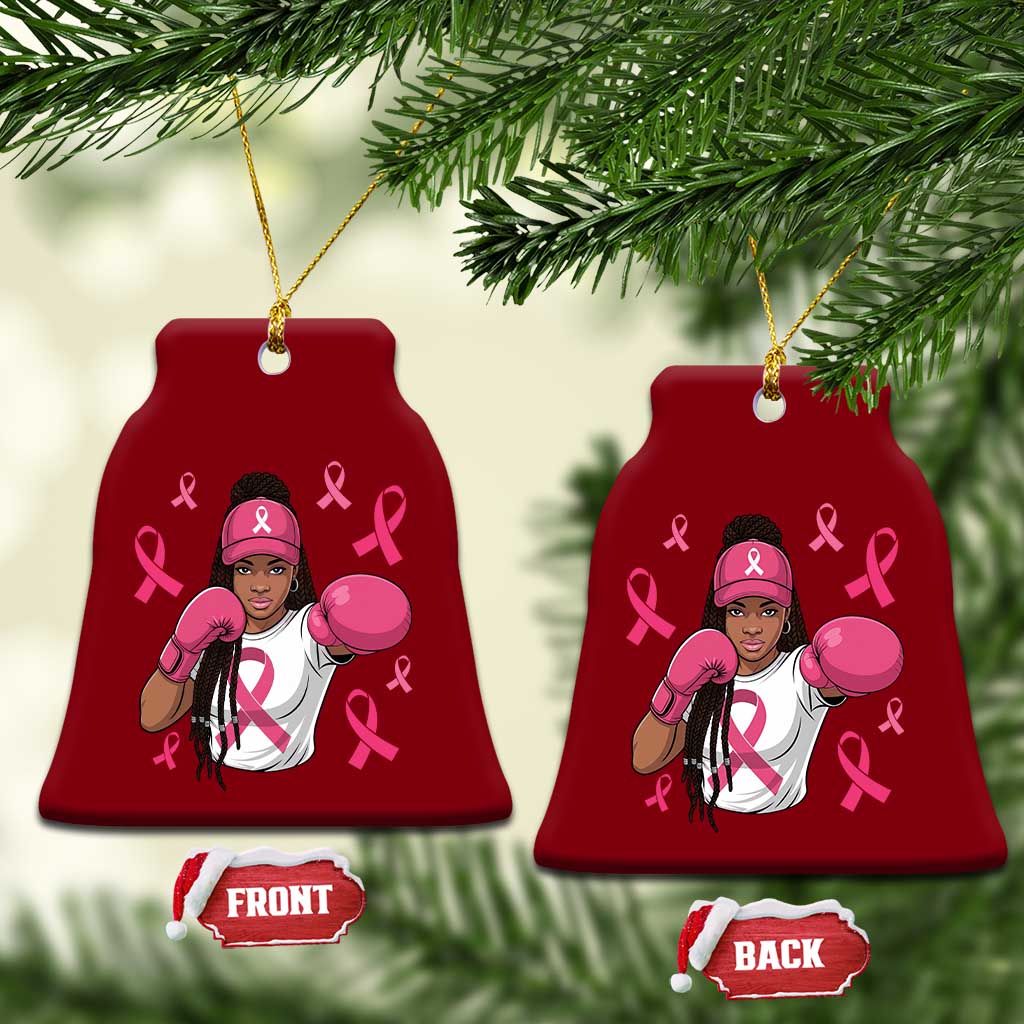Black Women Fight Breast Cancer Awareness Ceramic Ornament Pink Ribbon African American