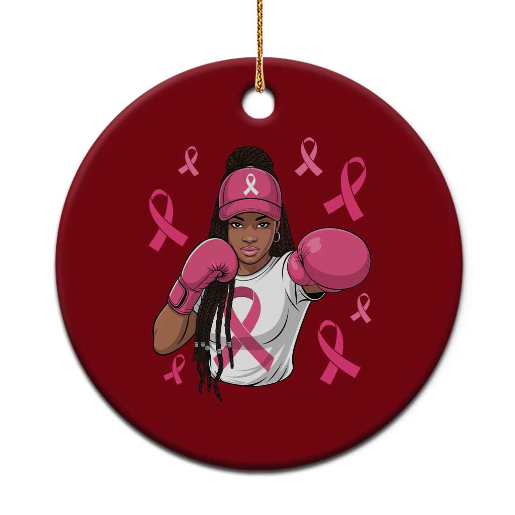 Black Women Fight Breast Cancer Awareness Ceramic Ornament Pink Ribbon African American