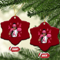 Black Women Fight Breast Cancer Awareness Ceramic Ornament Pink Ribbon African American