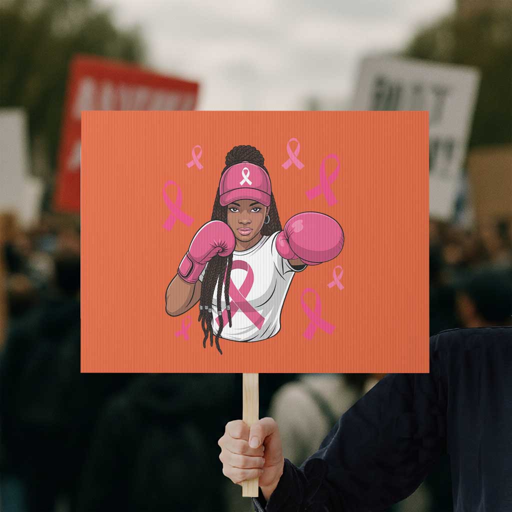Black Women Fight Breast Cancer Awareness Protest Sign Pink Ribbon African American