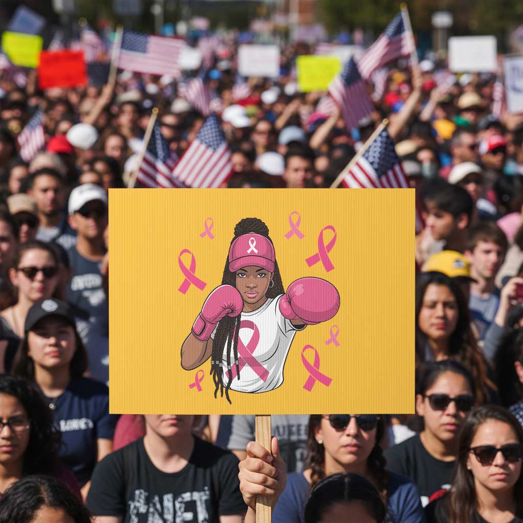Black Women Fight Breast Cancer Awareness Protest Sign Pink Ribbon African American
