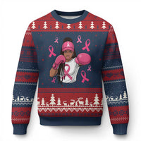 Black Women Fight Breast Cancer Awareness Ugly Christmas Sweater Pink Ribbon African American