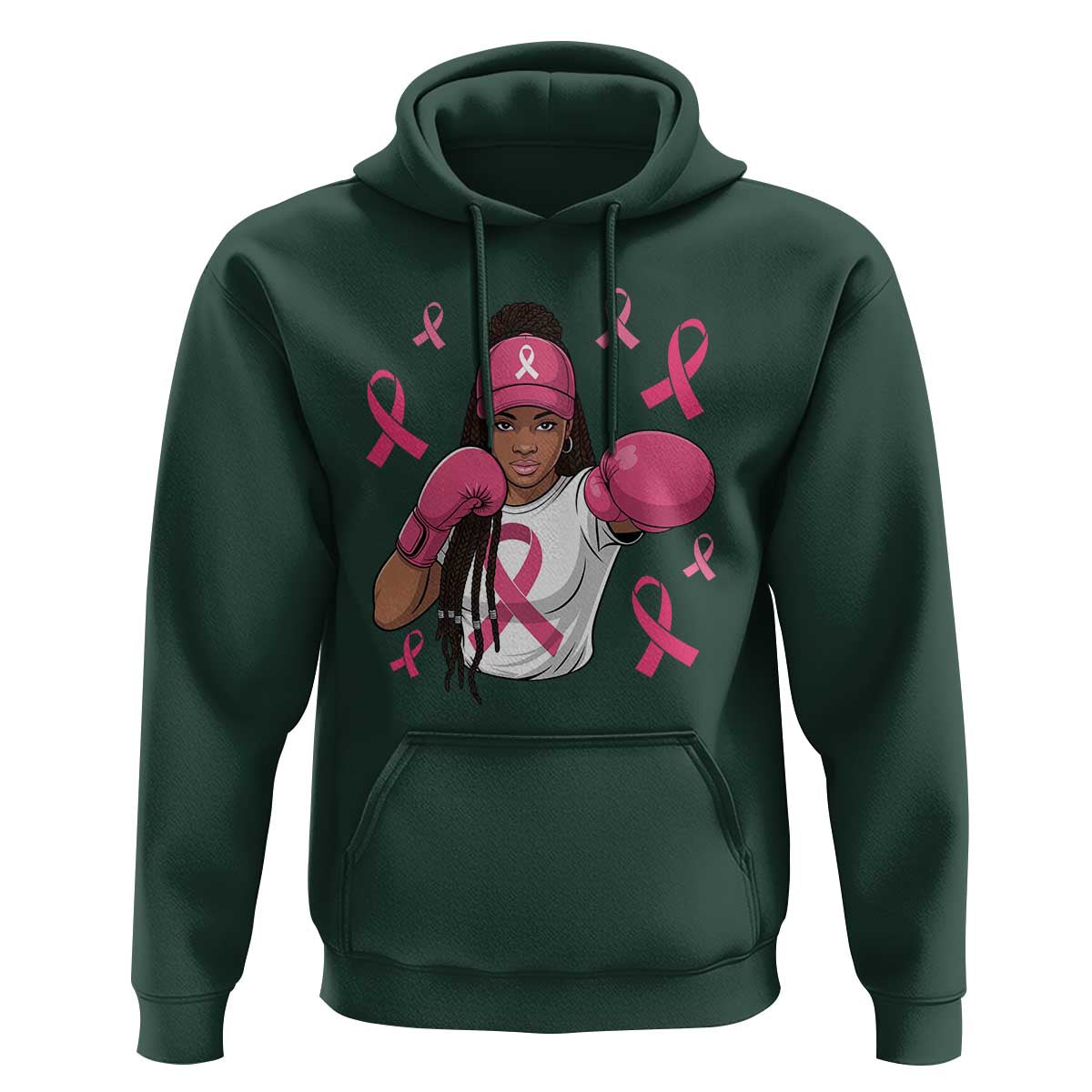 Black Women Fight Breast Cancer Awareness Hoodie Pink Ribbon African American