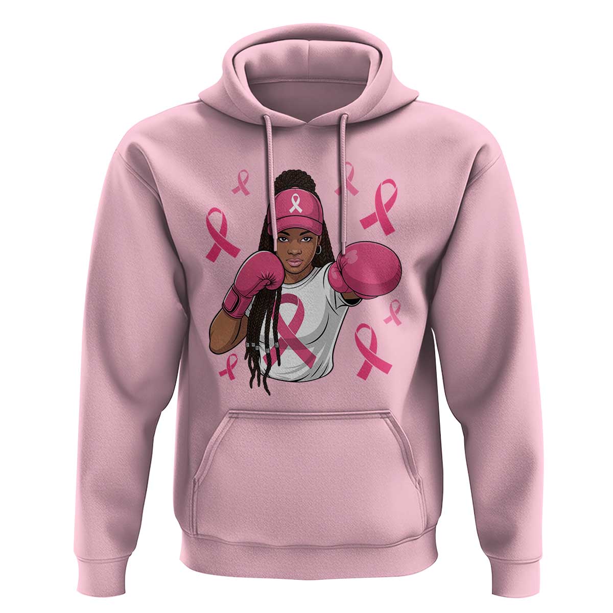 Black Women Fight Breast Cancer Awareness Hoodie Pink Ribbon African American