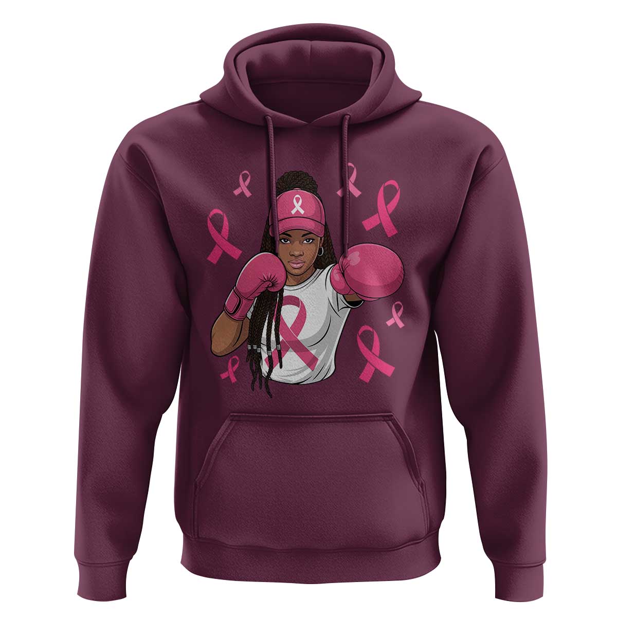 Black Women Fight Breast Cancer Awareness Hoodie Pink Ribbon African American