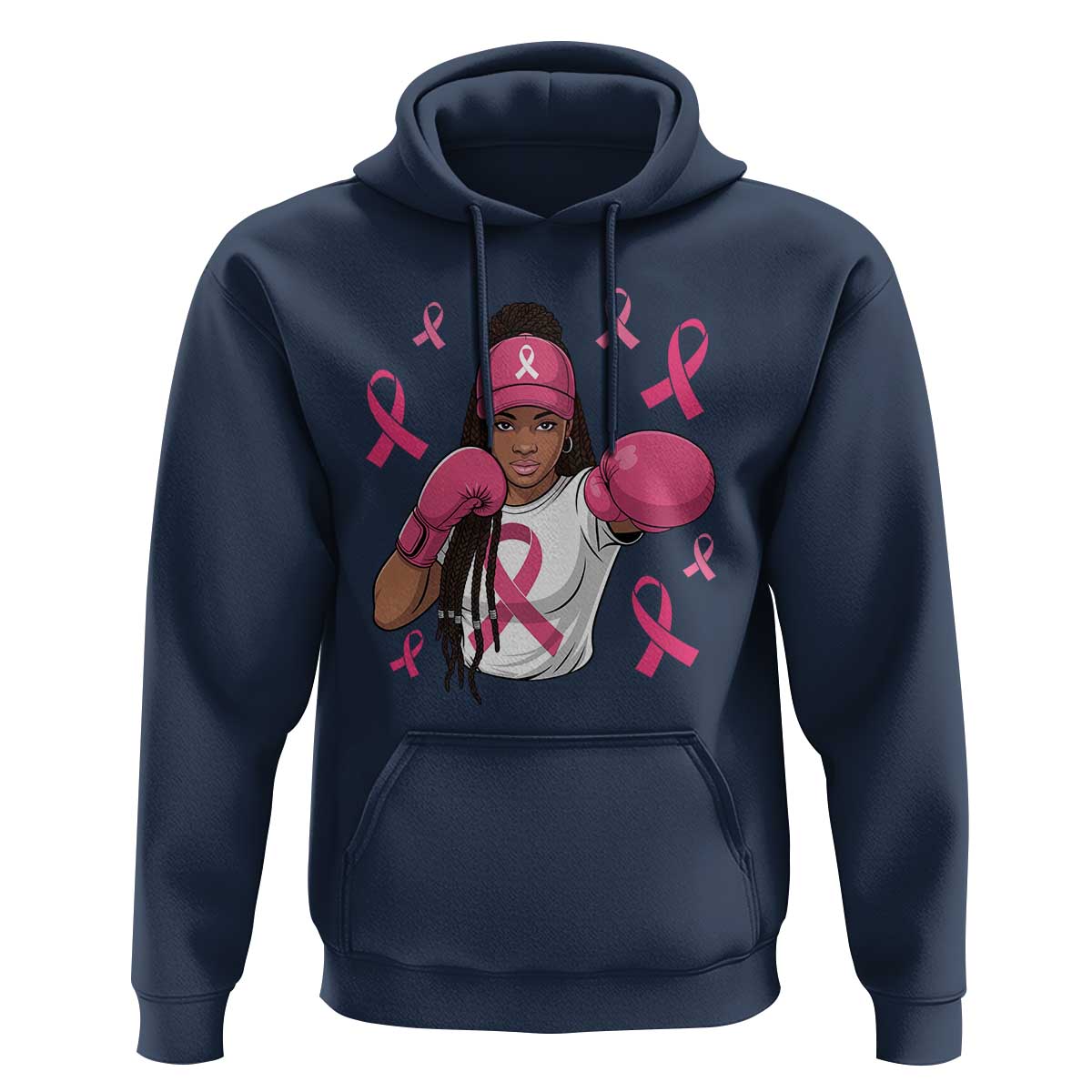 Black Women Fight Breast Cancer Awareness Hoodie Pink Ribbon African American
