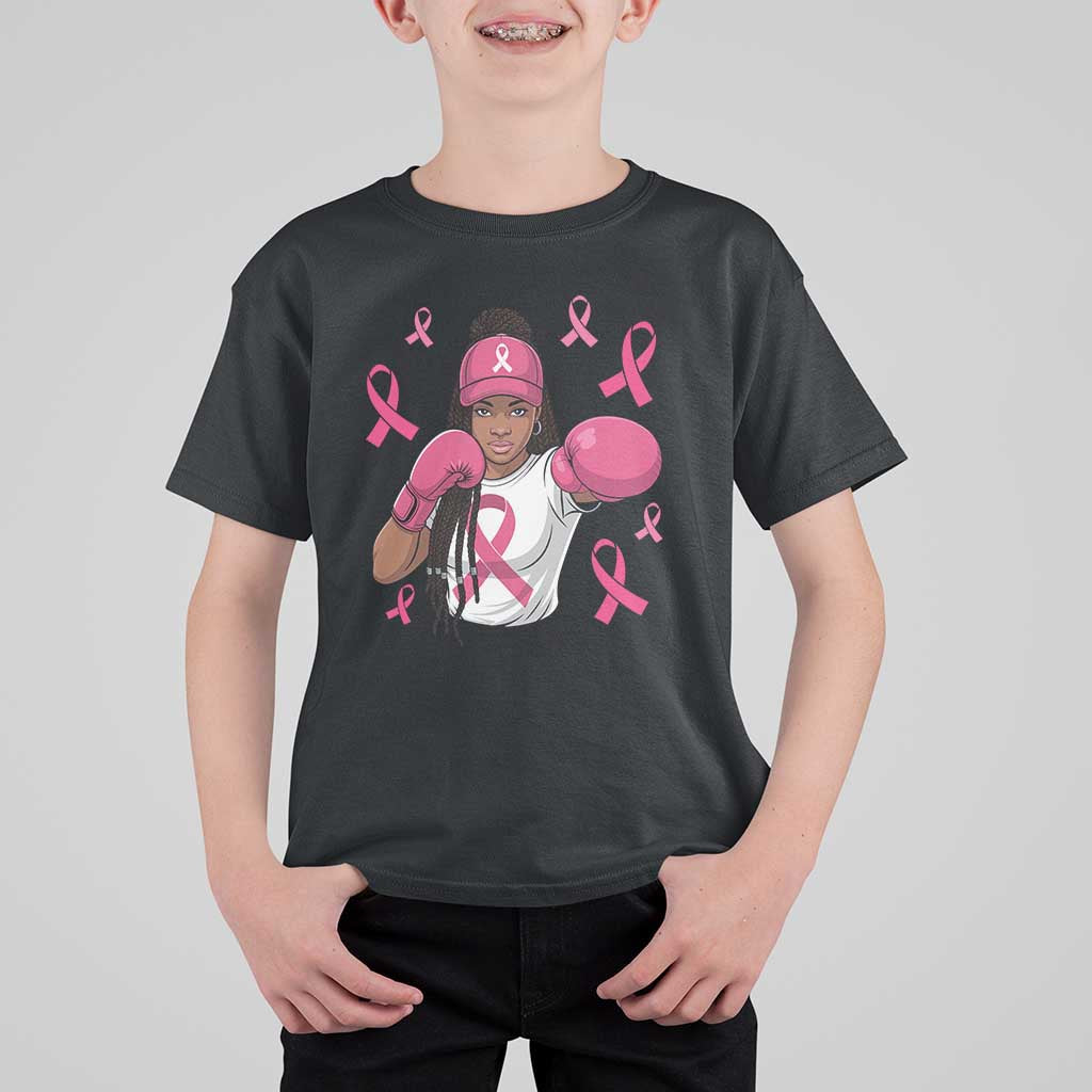Black Women Fight Breast Cancer Awareness T Shirt For Kid Pink Ribbon African American